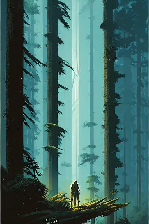 Image similar to greg rutkowski travel poster endor