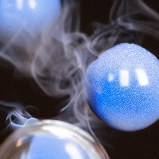 Prompt: “photograph of blue-smoke-filled glass ball, highly detailed, 8k”
