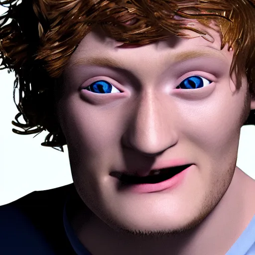 Prompt: realistic computer still of James Acaster in Five Nights at Freddys