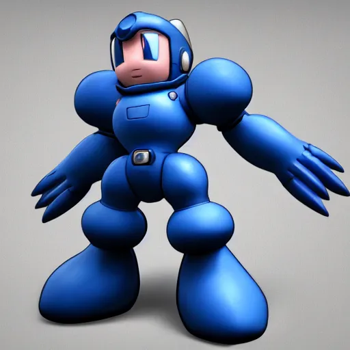 Prompt: Chonkers Megaman unreal engine render