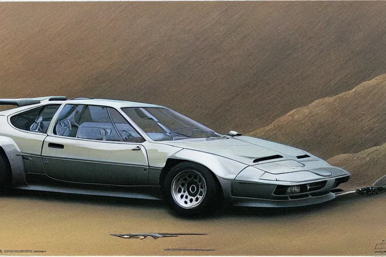 Prompt: intricate, 3 d, bmw m 1, style by caspar david friedrich and wayne barlowe and ted nasmith.