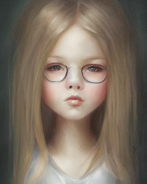 Image similar to portrait of a cute girl painted by Nicoletta Ceccoli, detailed, award winning, digital painting, artstation, concept art, smooth, sharp focus, illustration,