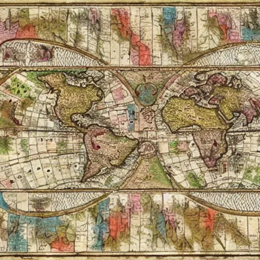 Image similar to ancient colorful map, labyrinth map, old paper