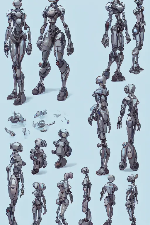 Image similar to cute robot mother, character concept, character reference sheet, front and side views, cute robot face details, by Makoto Shinkai, Stanley Artgerm Lau, WLOP, Rossdraws, James Jean, Andrei Riabovitchev, Marc Simonetti, krenz cushart, Sakimichan, trending on ArtStation, digital art, character design, lou romano color scheme