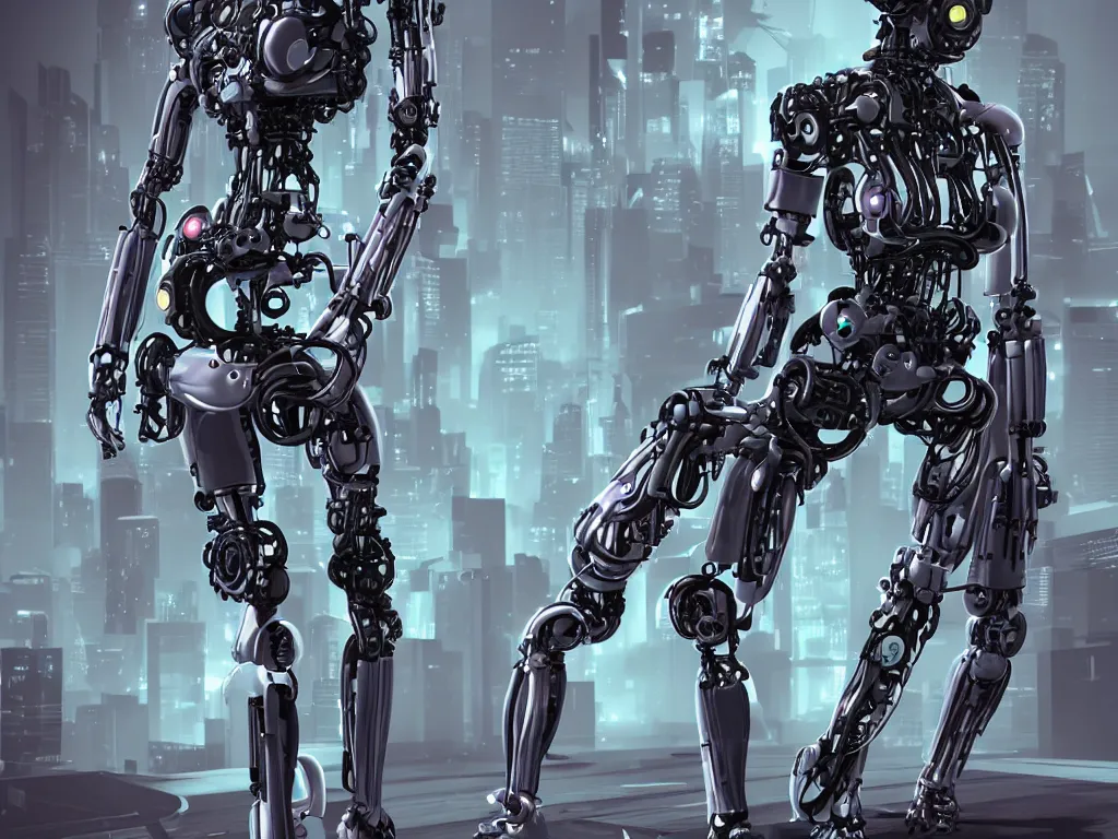 Image similar to A robot biopunk cyberpunk woman. Android mechanical woman