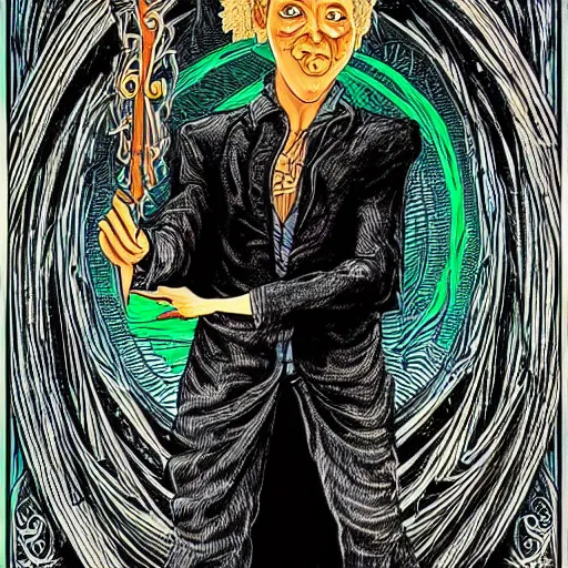 Prompt: highly detailed full body illustration of morpheus the god of dreams with his magical tools, written by neil gaiman