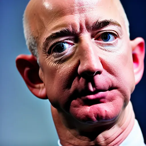 Image similar to jeff bezos realizing he's broke