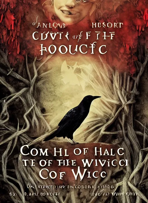 Image similar to book cover for the novel 'Crow of the Witch Hunt', digital art