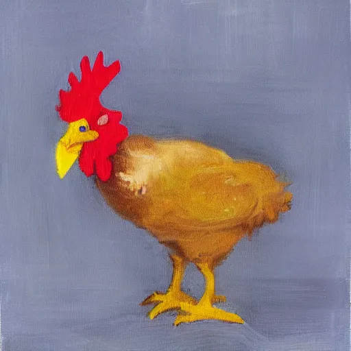 Prompt: a high quality photo of a chicken wearing a suit, Impressionism, 8k