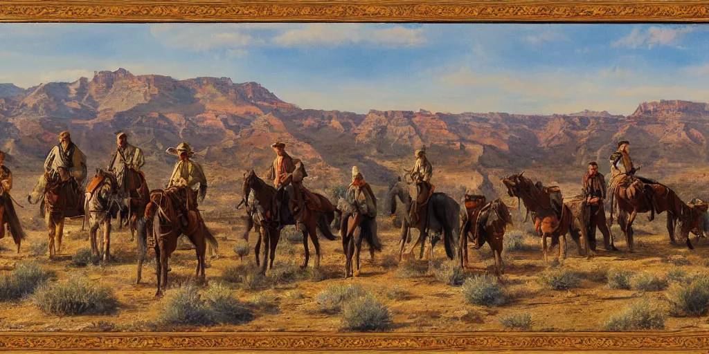 Image similar to an expedition through the american west, painted