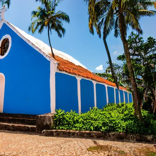 Prompt: blue church in brumado bahia