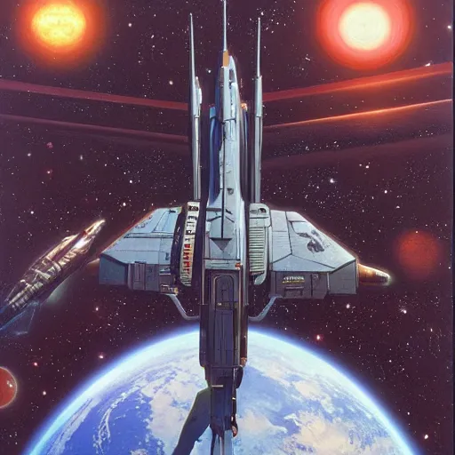 Prompt: science - fiction novel cover art by peter elson, syd mead, detailed, cinematic,