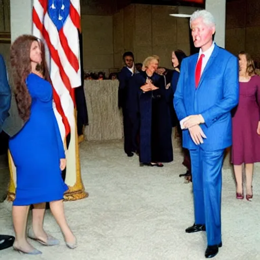 Image similar to bill clinton wearing blue dress