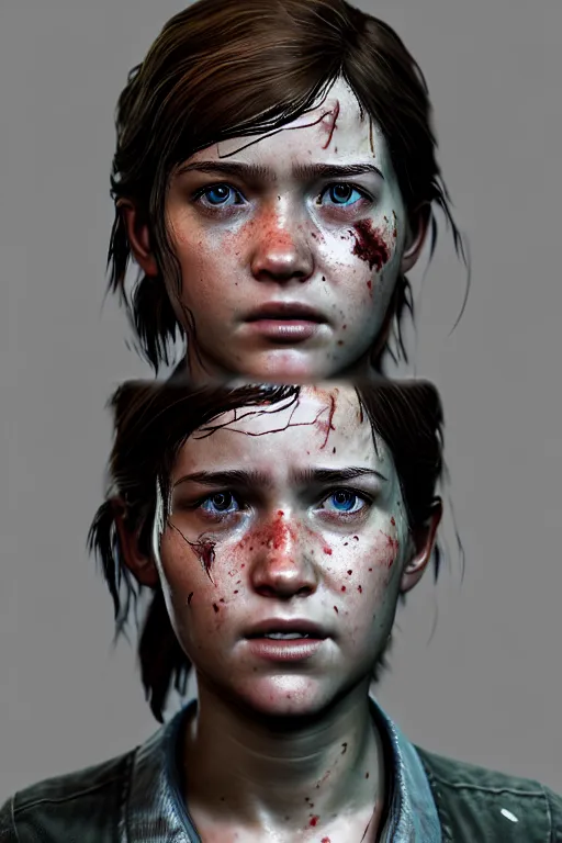 Image similar to ultra detailed facial portrait of ellie from the last of us part 2, micro expressions, highly detailed, trending on artstation, cinematic lightning, sharp focus, illustration, 8 k, elegant, leica sl 2 3 0 mm