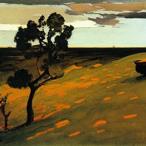 Prompt: Landscape, by Homer Winslow.