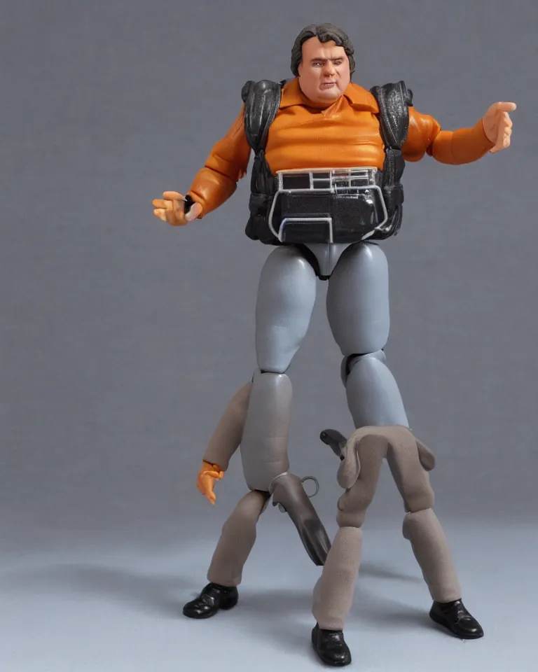 Prompt: product photo of a chonky kenner 1 9 8 0's action figure, five points of articulation, sci - fi, 8 k, full body, studio lighting
