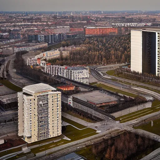 Prompt: Endless Plattenbau, Moscow, Russia, 2045