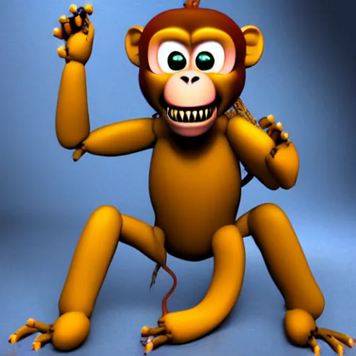 Image similar to a scary animatronic monkey, 5 nights at freddie ’ s