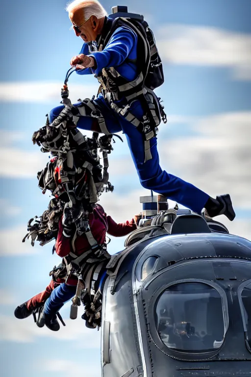 Prompt: joe biden flying with jet pack, hdr, masterpiece, photorealistic, cinematic, intricate detail, smooth, 4 k, aesthetic lighting, baroque object, sharp focus, hyper detailed, featured face details, tumblr trending, ultra realistic, winning pullitzer award photo by : canon eos 5 d mark iv, by karah mew and adnan abidi and jodie bateman