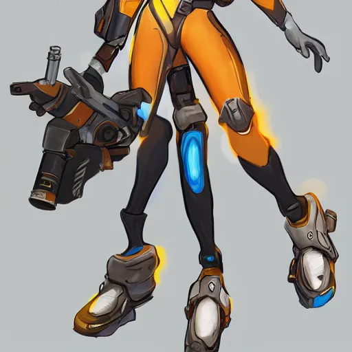 Prompt: tracer from overwatch, character portrait, concept art by ashleyloob dore