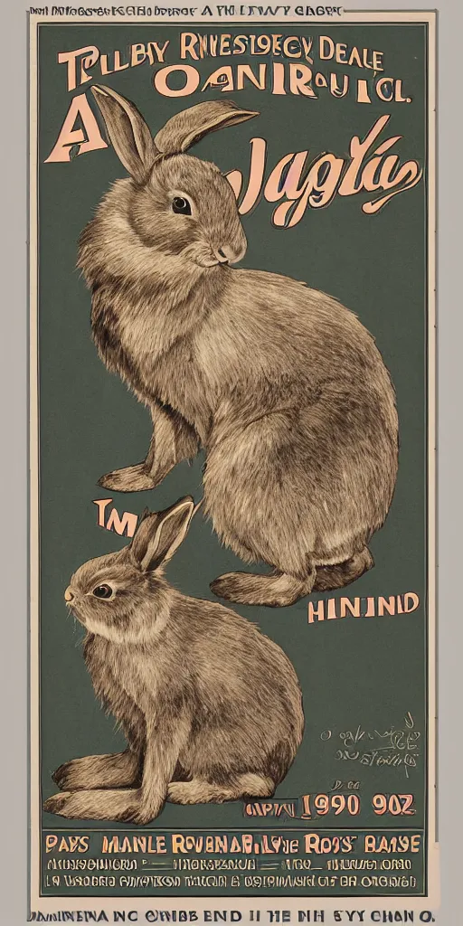 Prompt: a rabbit in the style of a 1 9 0 0 s poster advertisement