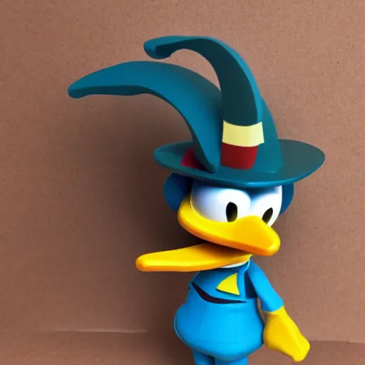 Image similar to alan turing cosplay donald duck, stop motion vinyl action figure, plastic, toy, very reflective, aaron horkey style