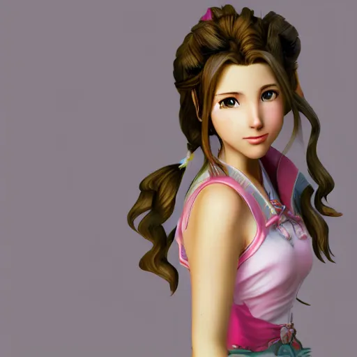 Image similar to aerith gainsborough by nick silva, ja mong, digital, 4 k