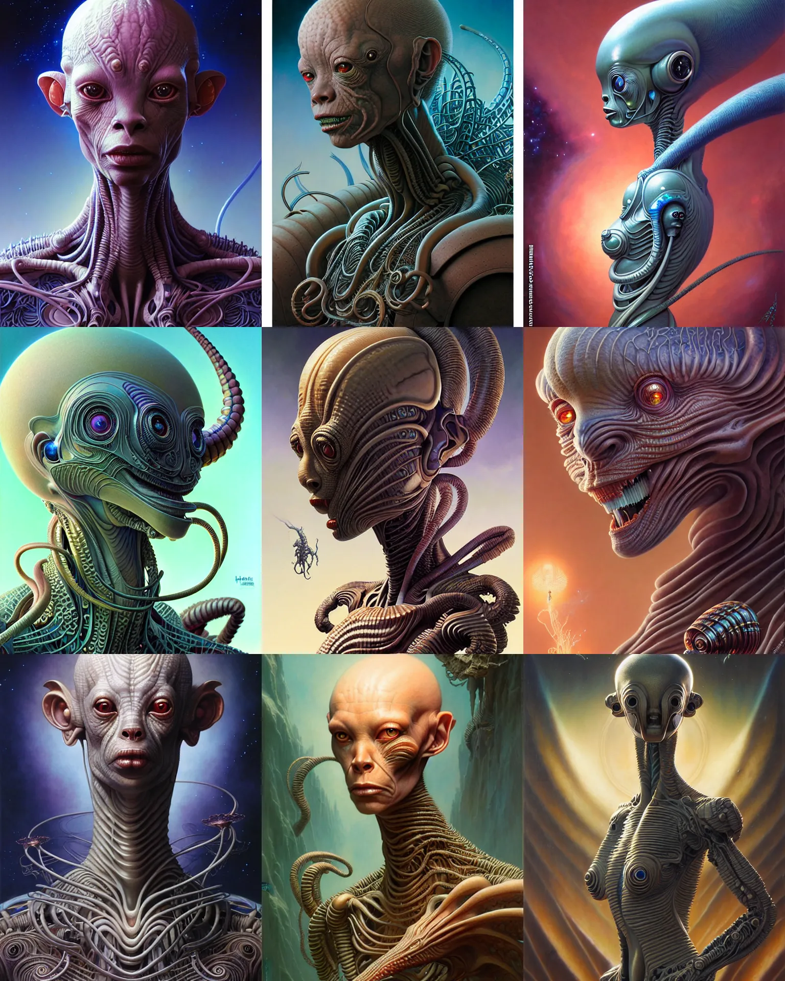 Prompt: portrait of a young alien creature, ultra realistic, intricate details, the fifth element artifacts, highly detailed by peter mohrbacher, allen williams, hajime sorayama, wayne barlowe, boris vallejo, aaron horkey, gaston bussiere, craig mullins