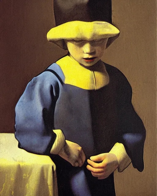 Image similar to johannes vermeer painting of batman