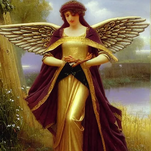 Image similar to Fallen royal knight with angel wings by Edmund Blair Leighton