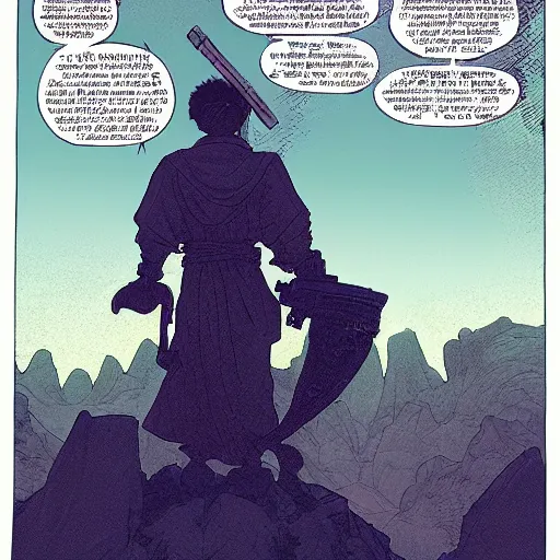 Image similar to portrait of the back of a monk with a mace, standing, Borderlands and by Feng Zhu and Loish and Laurie Greasley, Victo Ngai, Andreas Rocha, John Harris