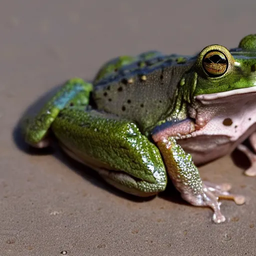 Image similar to desert rain frog running for president, 8 k