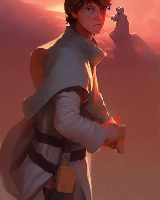 Image similar to young luke skywalker game design fanart by concept artist gervasio canda, behance hd by jesper ejsing, by rhads, makoto shinkai and lois van baarle, ilya kuvshinov