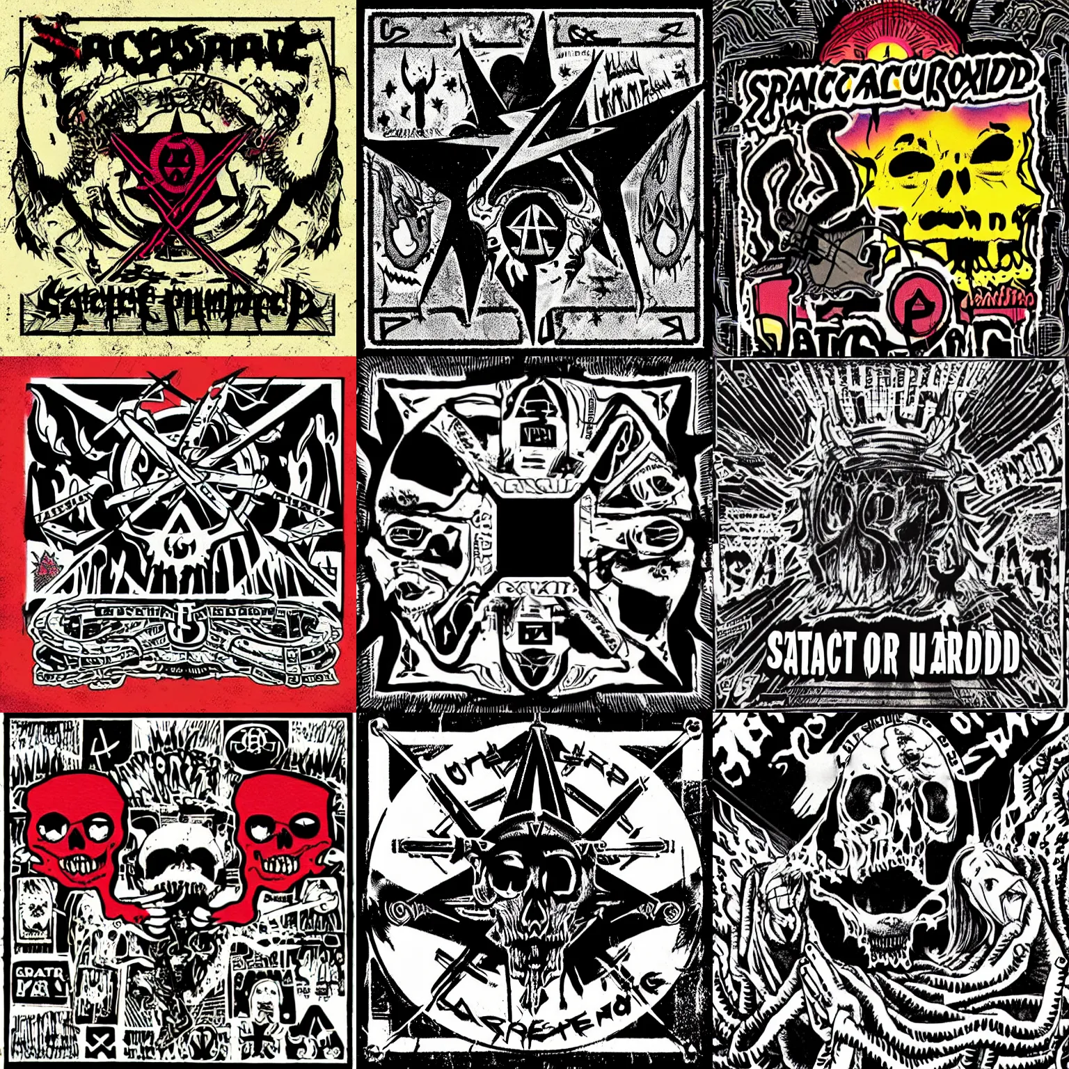 Prompt: Cassette for Satanic underground hardcore punk rock music
