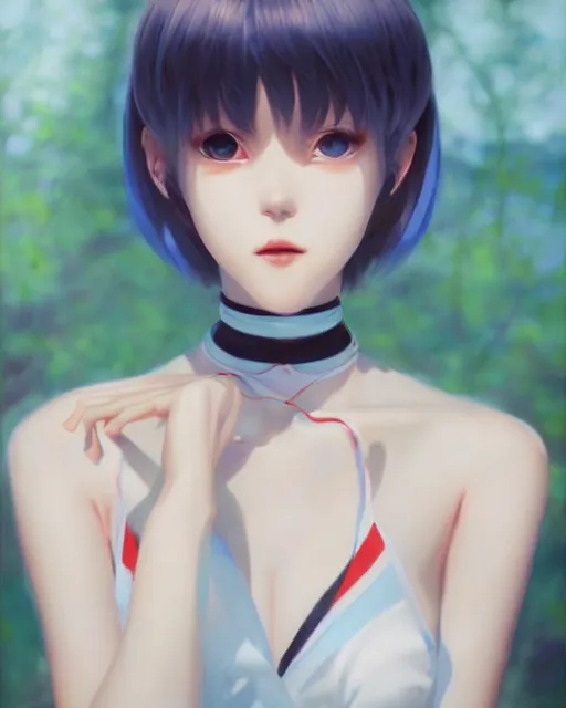 Prompt: A ultradetailed beautiful panting of Rei Ayanami, Oil painting, by Ilya Kuvshinov, GUWEIZ and Makoto Shinkai