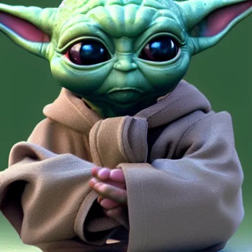 Image similar to baby yoda, unreal engine, occlusion