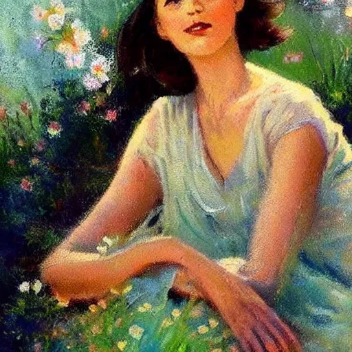 Image similar to A body art of a beautiful scene of nature. The colors are very soft and muted, and the overall effect is one of serenity and peace. The composition is well balanced, and the brushwork is delicate and precise. by Patricia Polacco, by Raymond Leech