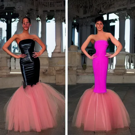 Image similar to dresses made of plastic