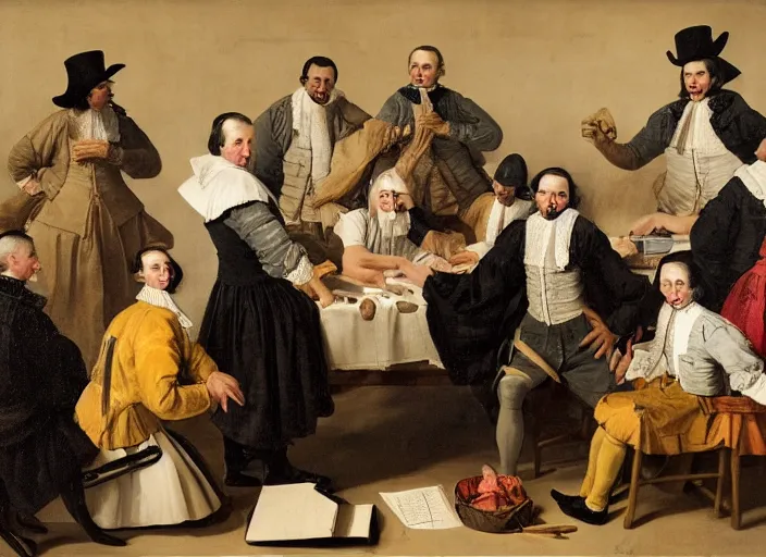 Prompt: the anatomy lesson of nicolaes tulp. fashion photography.