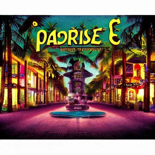 Image similar to paradise city cinematic very soft colors detailed