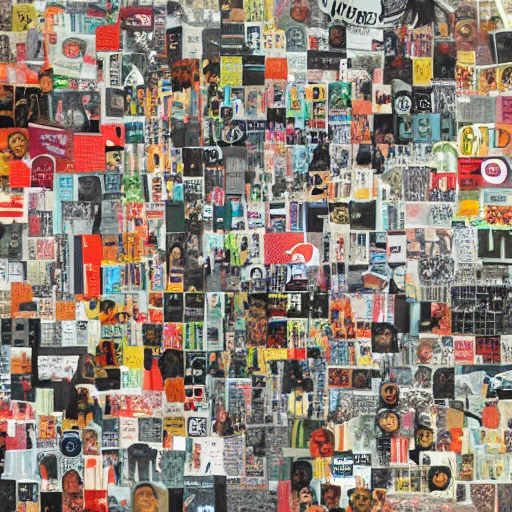 Each of these collages takes 50-60 hours, and is made of magazine cutouts