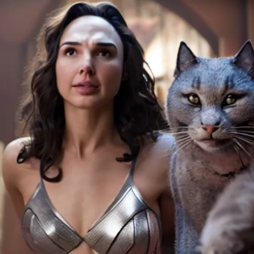 Prompt: film still of gal gadot in cats ( 2 0 1 6 )