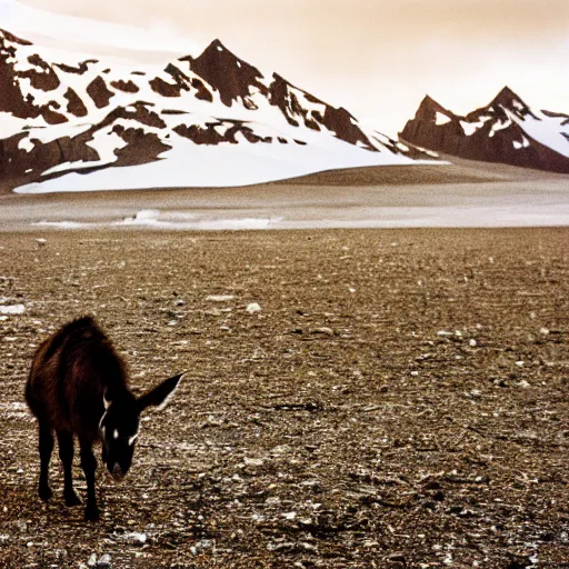 Prompt: photo of donkey in Antarctica, cinestill, 800t, 35mm, full-HD