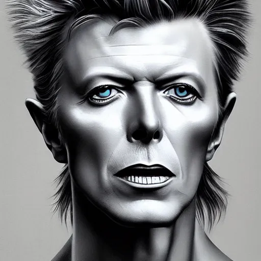 Image similar to portrait of david bowie, art by artgerm