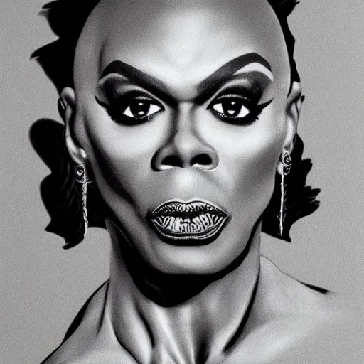 Prompt: portrait of rupaul, masculine, macho, detailed, realistic