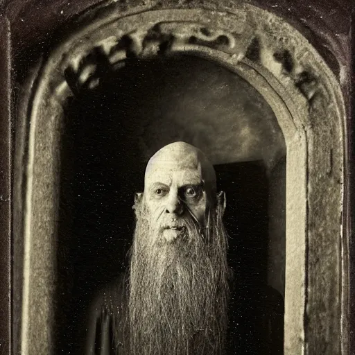 Prompt: medieval abbot, medieval monastery, hallowed halls, tintype photograph, 1100 AD photography, medieval Italy