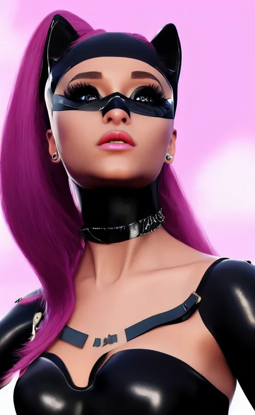 Image similar to ariana grande as cat woman dreamlike with jewelry, character art, hyperdetailed, 8 k realistic, frostbite 3 engine, cryengine, dof, trending on artstation, digital art