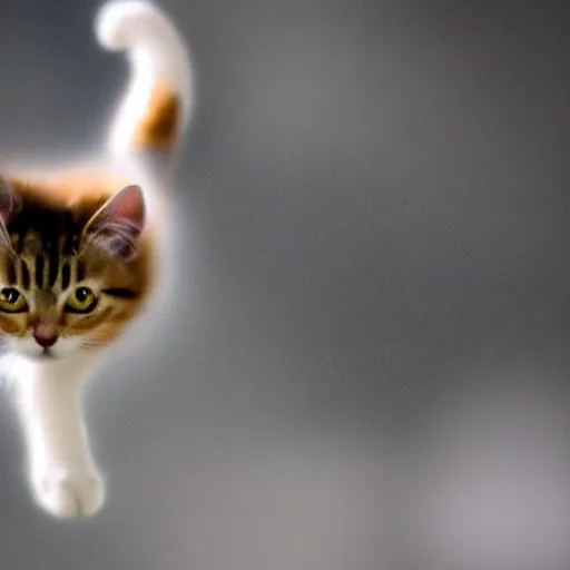 Prompt: a cat jumping off a plane, photography