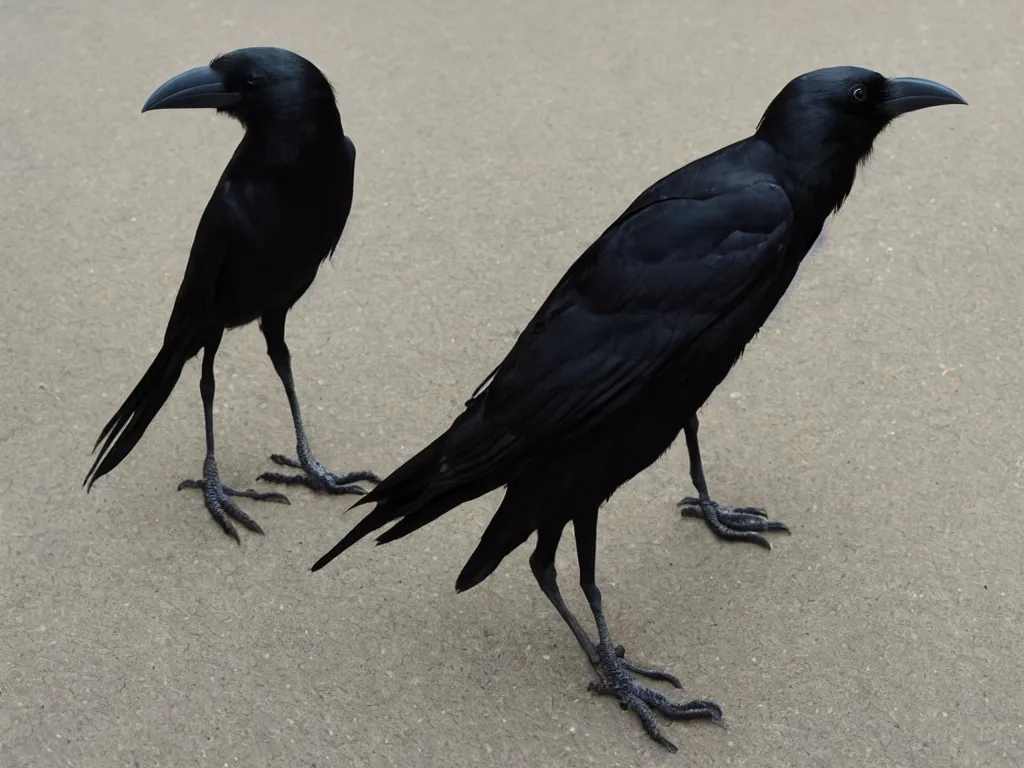 Prompt: a crow that looks like a stuffed animal