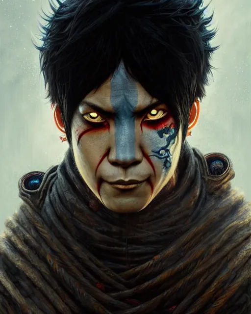 Prompt: zuko from avatar the last airbender, character portrait, portrait, close up, concept art, intricate details, highly detailed by greg rutkowski, michael whelan and gustave dore